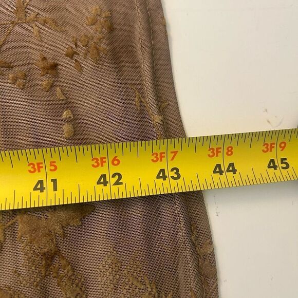Francesca’s Brown Whimsigoth Floral Mesh Midi Dress Long Sleeve Velvet‎ Size S - Picture 13 of 14